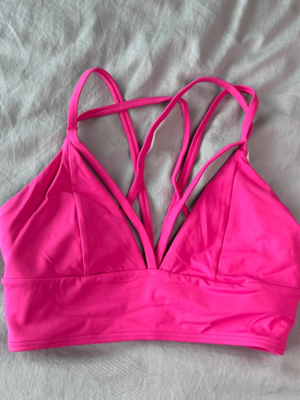 lerin pink strappy sports bra